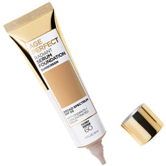 L’Oréal Paris Age Perfect Radiant Serum Foundation SPF 50 Ivory Beige swatch demonstrates natural coverage.