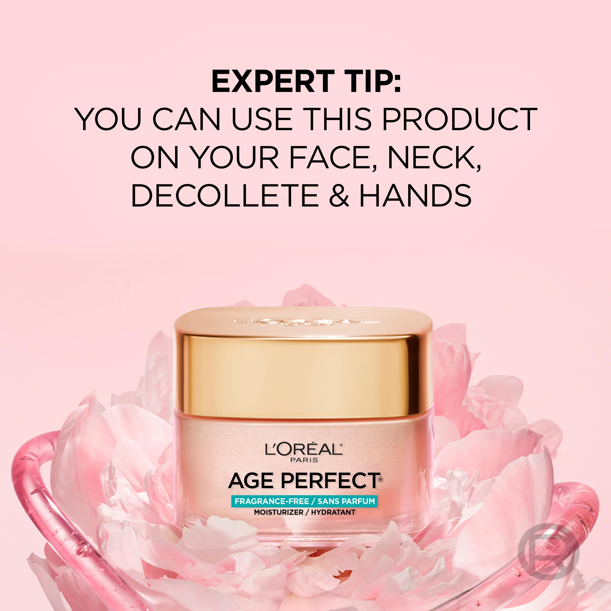 L'Oreal Paris Age Perfect rosy-tone before-after visual fragment illustrates tone revival.