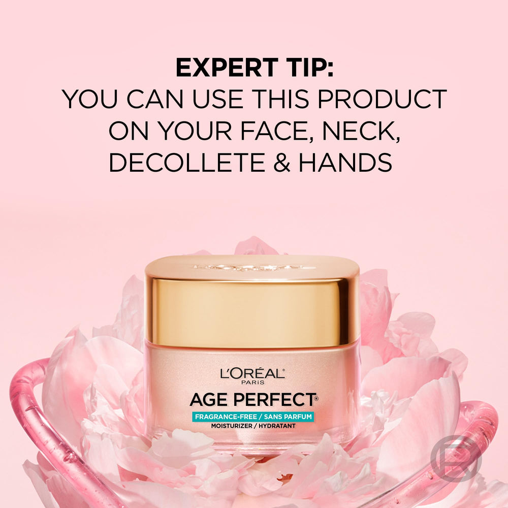 L'Oreal Paris Age Perfect rosy-tone before-after visual fragment illustrates tone revival.