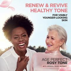 L'Oreal Paris Age Perfect Rosy Tone Imperial Peony Extracts feature in the formula for gentle renewal.