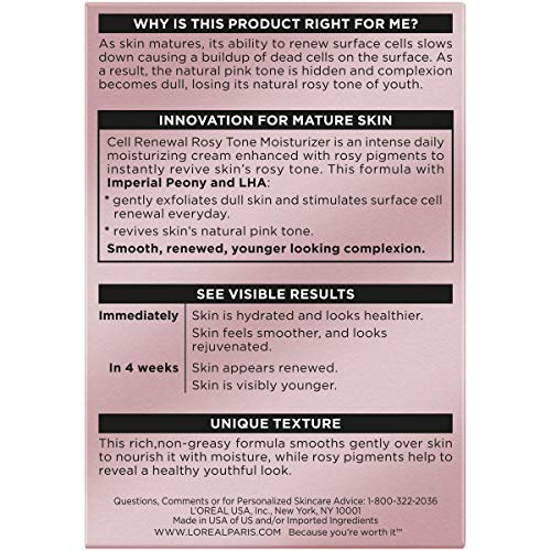 L'Oreal Paris Age Perfect Rosy Tone rosy pigments on skin provide instant rosy tone revival.