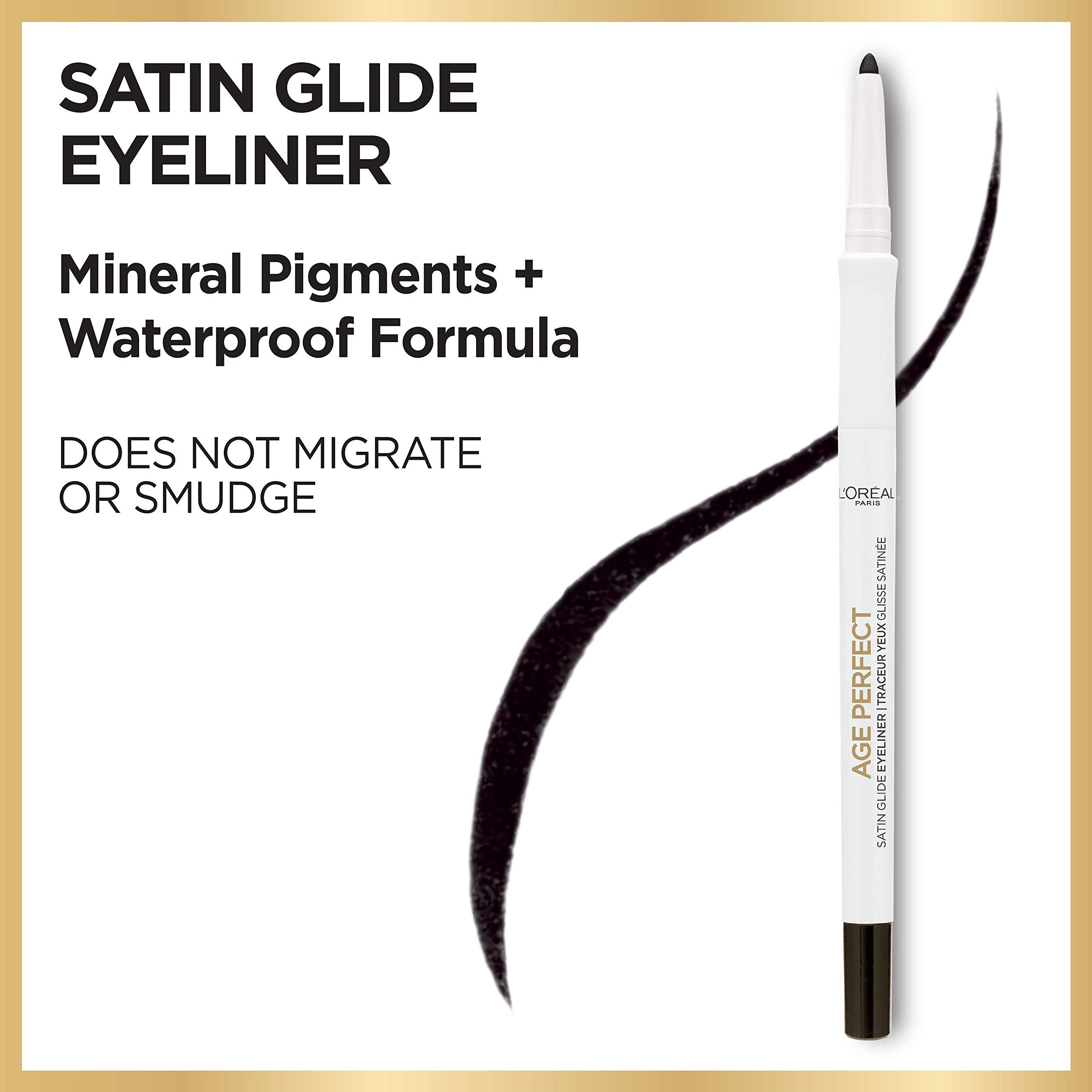 L’Oréal Paris Age Perfect Satin Glide Eyeliner waterproof formula for all-day wear.