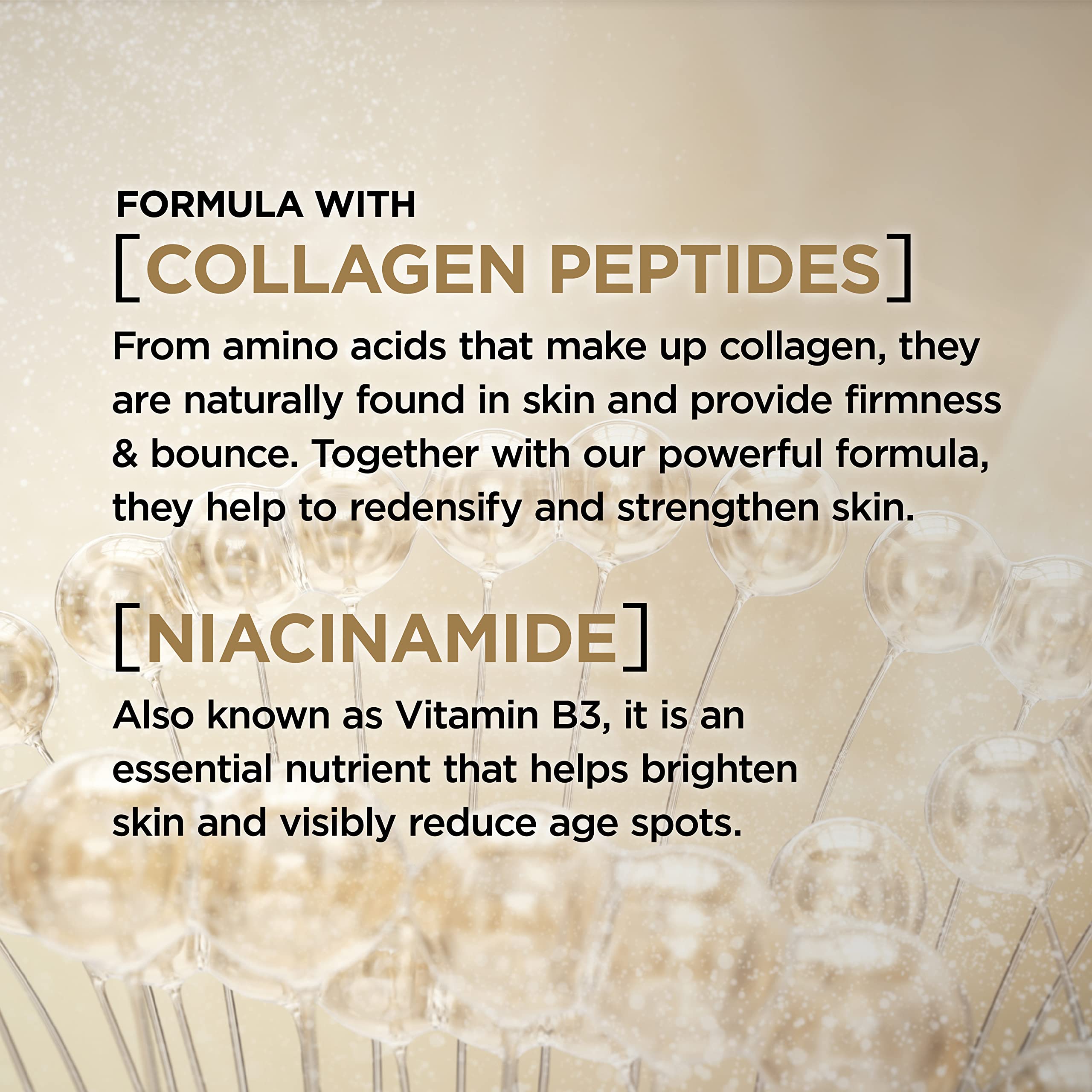 Mature skin shows radiant effect after nightly application with L'Oreal Paris Age Perfect.