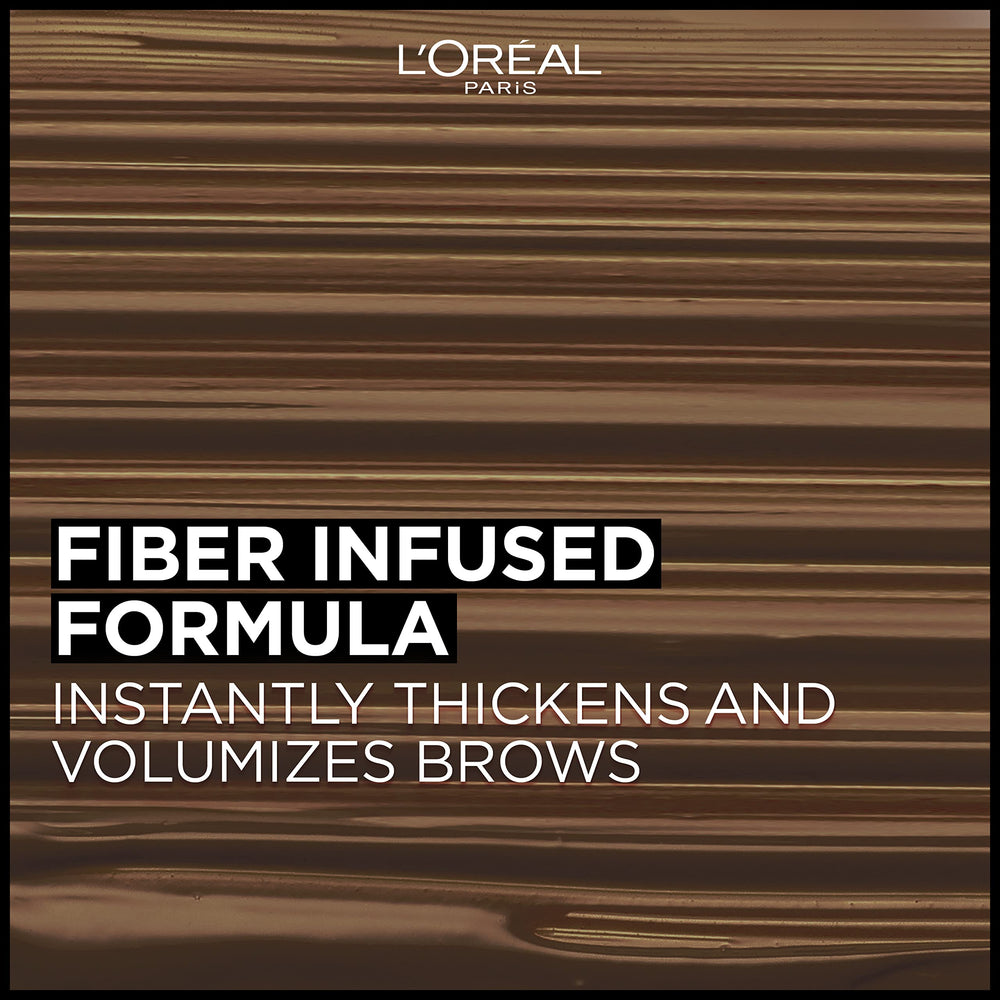 L'Oreal Paris Brow Mascara application strokes showing brow definition.