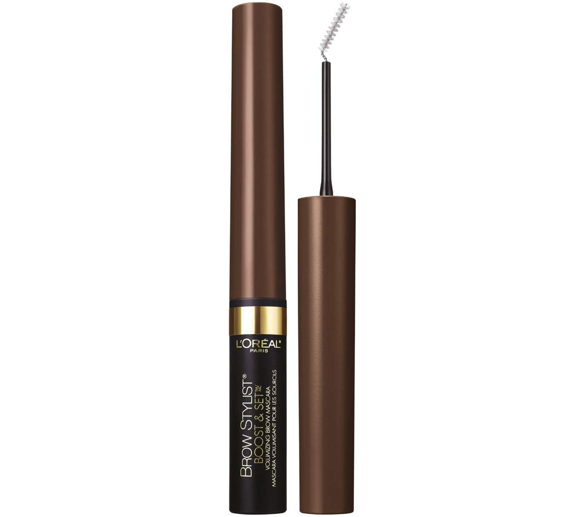 L’Oréal Paris Brow Stylist Boost & Set angled brush close-up for precise brow shaping.