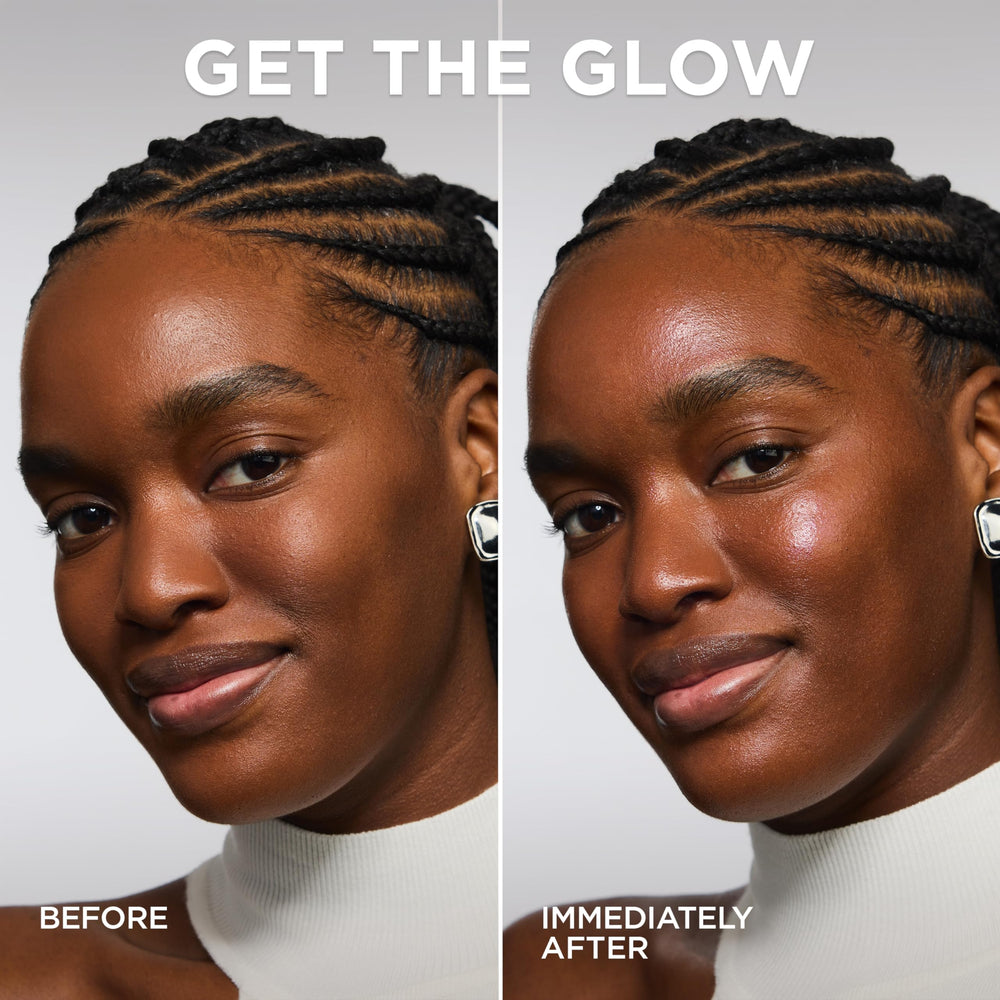 Loreal Paris Collagen Moisture Filler glow application shows radiant, hydrated skin.