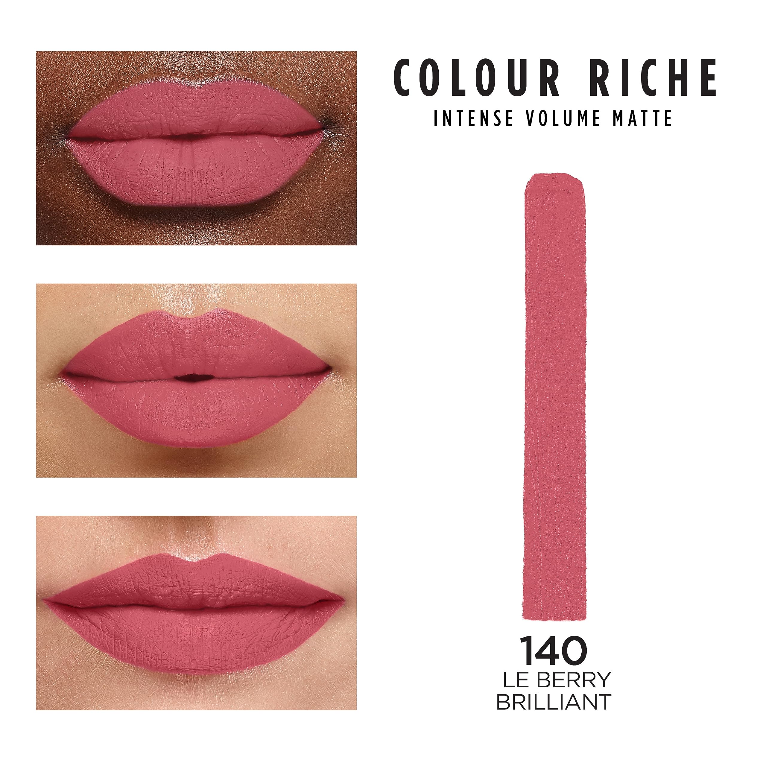 L'Oreal Paris Colour Riche Le Berry Brilliant packaging highlighting slim bullet design.