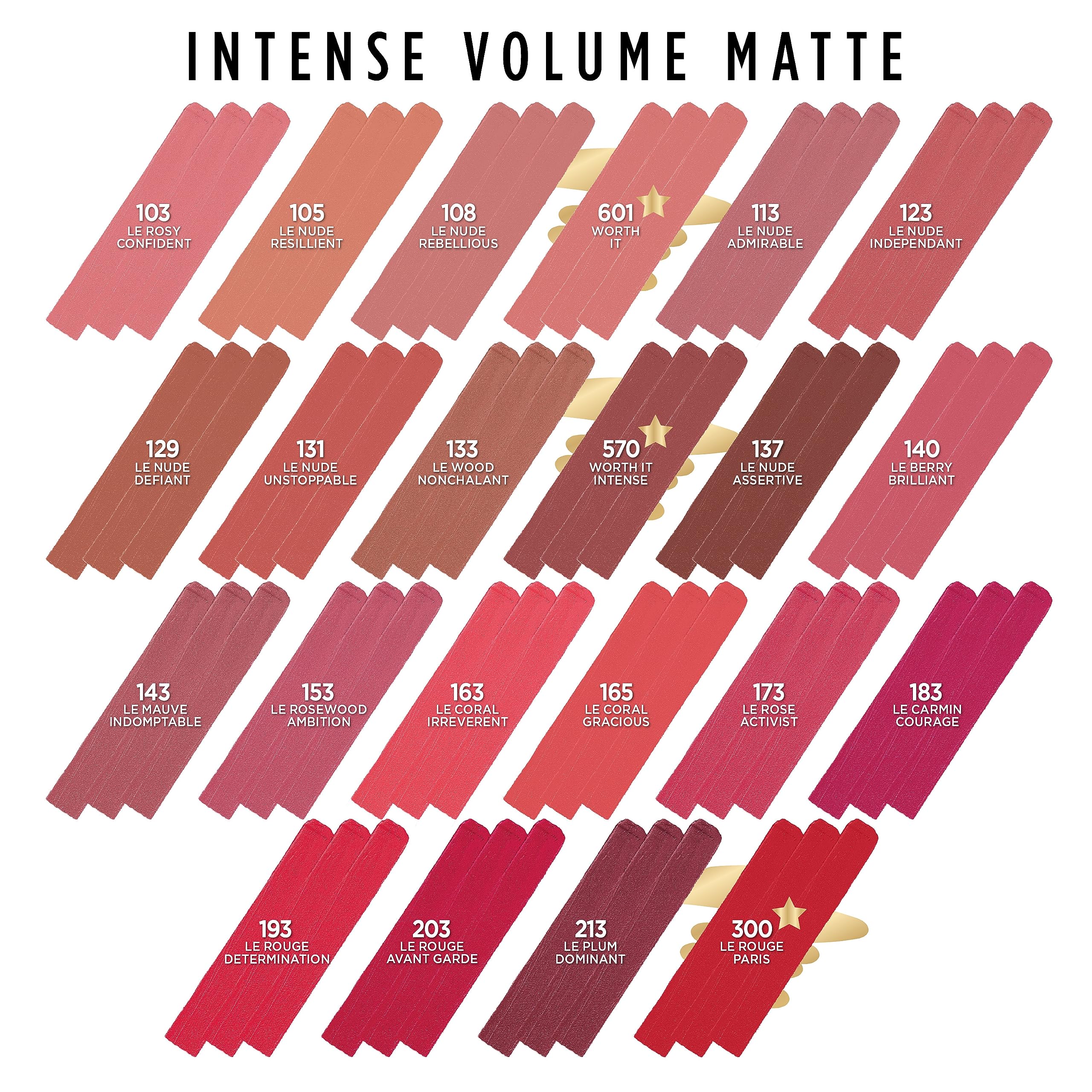 L'Oreal Paris Colour Riche swatches display 12 saturated shades across skin tones