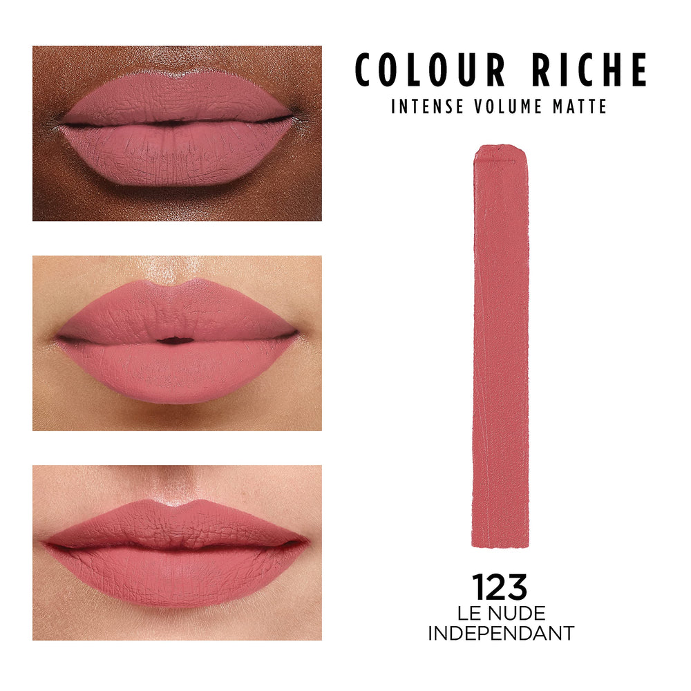L'Oreal Paris Colour Riche Intense Volume Matte Lipstick Le Nude Independant tube close-up for precise lining