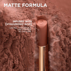 L'Oréal Paris Colour Riche Intense Volume Matte lipstick matte finish display highlights texture.