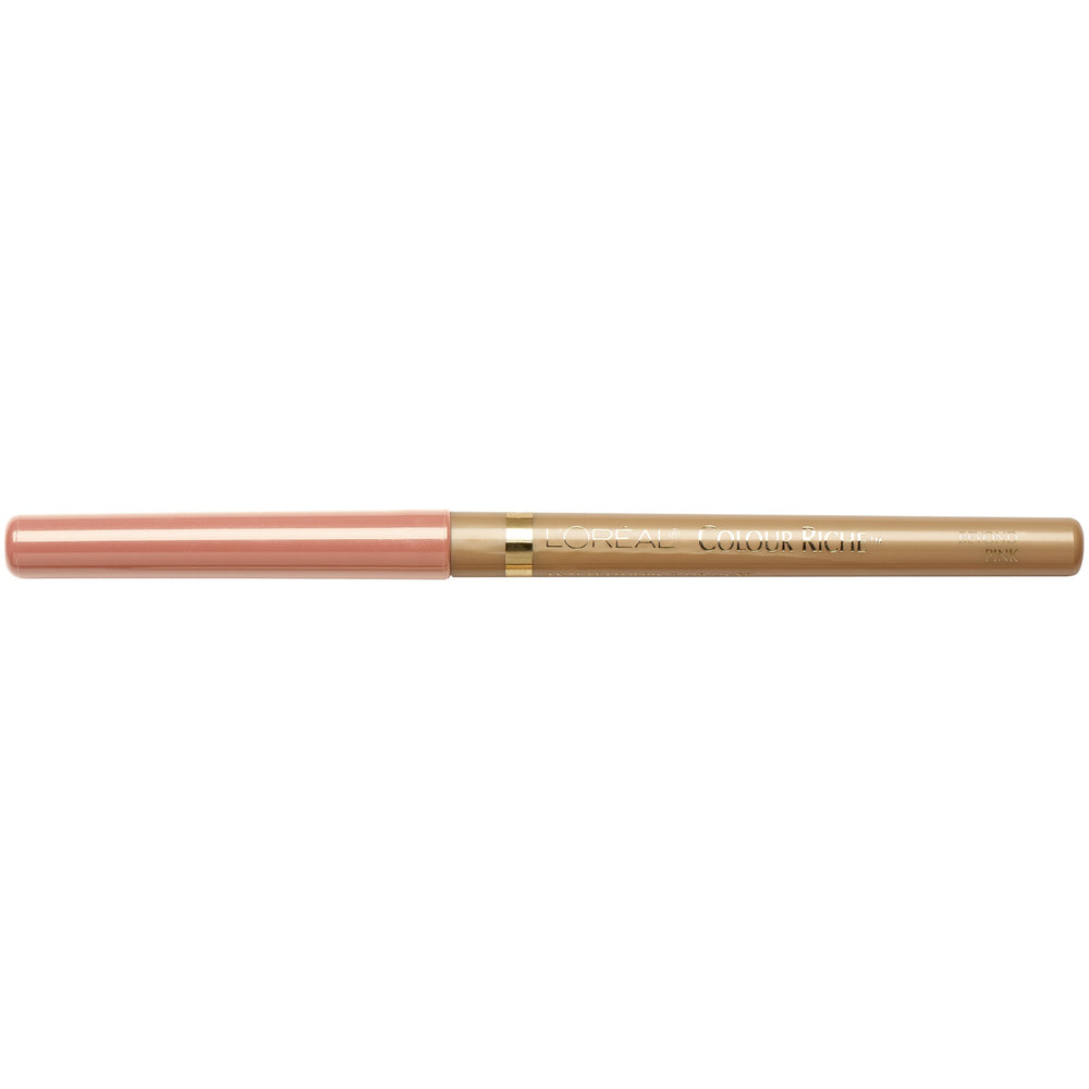 L'Oreal Paris Colour Riche Lip Liner Beyond Pink swatch creates soft rose-pink lip definition