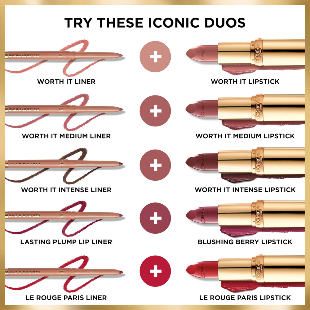 L'Oreal Colour Riche lip liner packaging and twist-up mechanism.