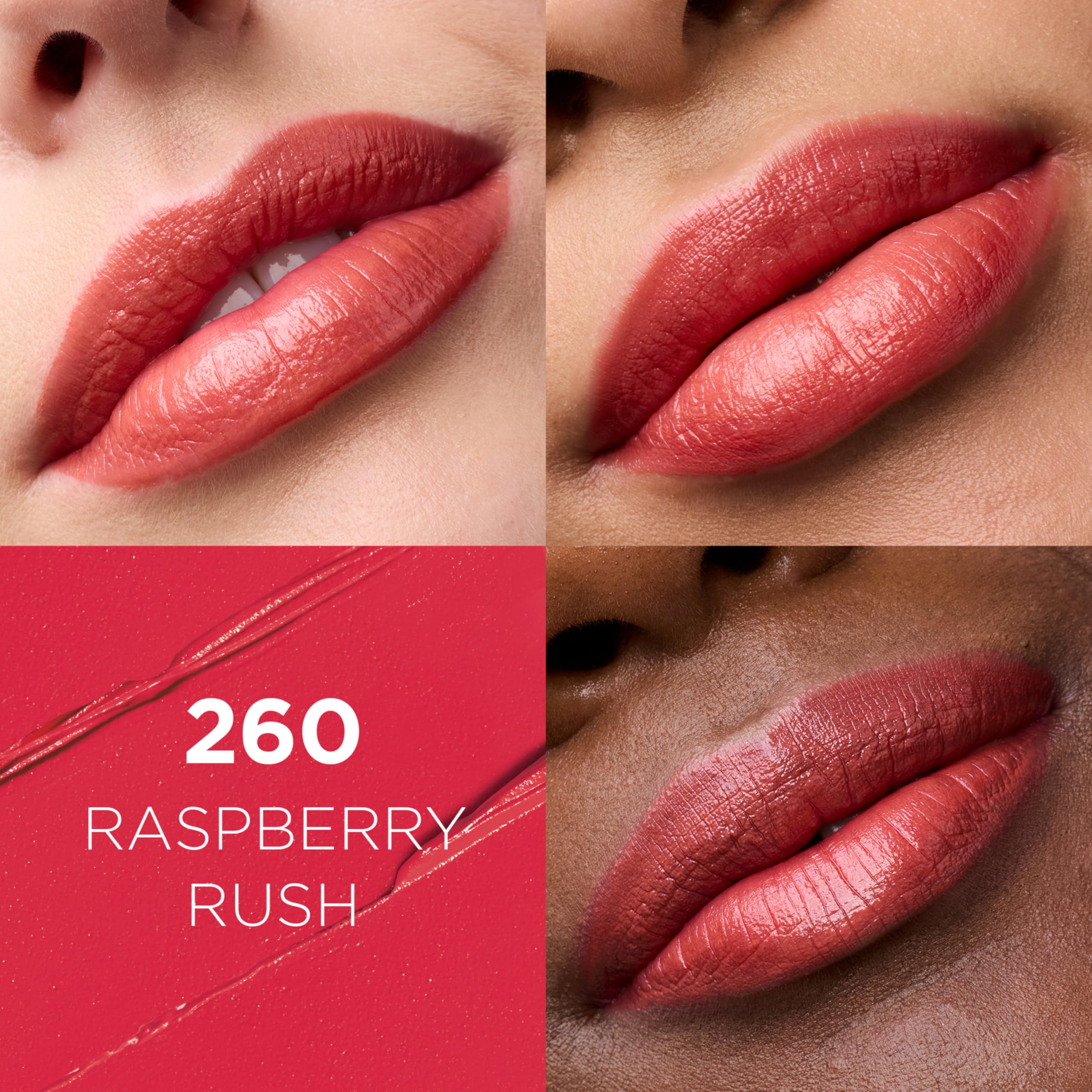 L'Oreal Paris Colour Riche Raspberry Rush bullet demonstrates creamy texture and long-lasting comfort
