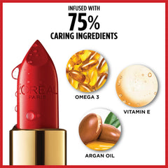 L'Oreal Paris Colour Riche Raspberry Rush ingredient highlights Argan Oil and Vitamin E