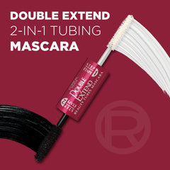 L’Oréal Paris Double Extend topcoat tubes deliver lengthening tubes for dramatic lash extension look