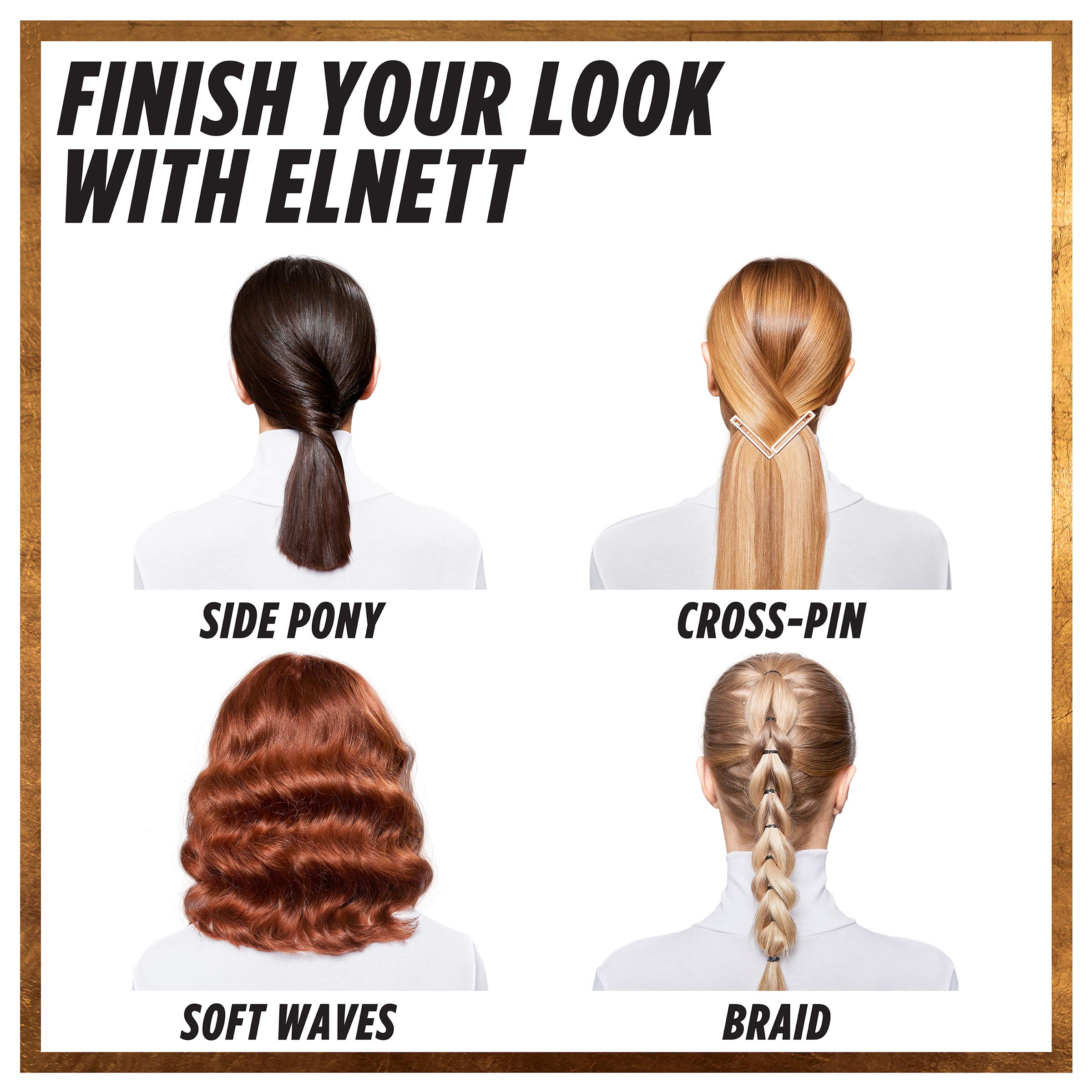 L'Oreal Paris Elnett brushable satin finish close-up demonstrating touchable hold