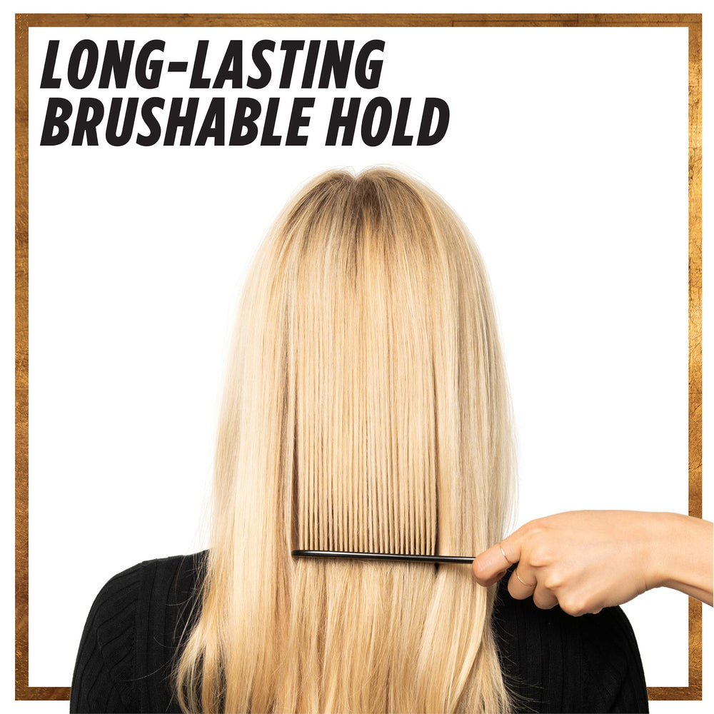L'Oreal Paris Elnett humidity-resistant finish on glossy hair strands