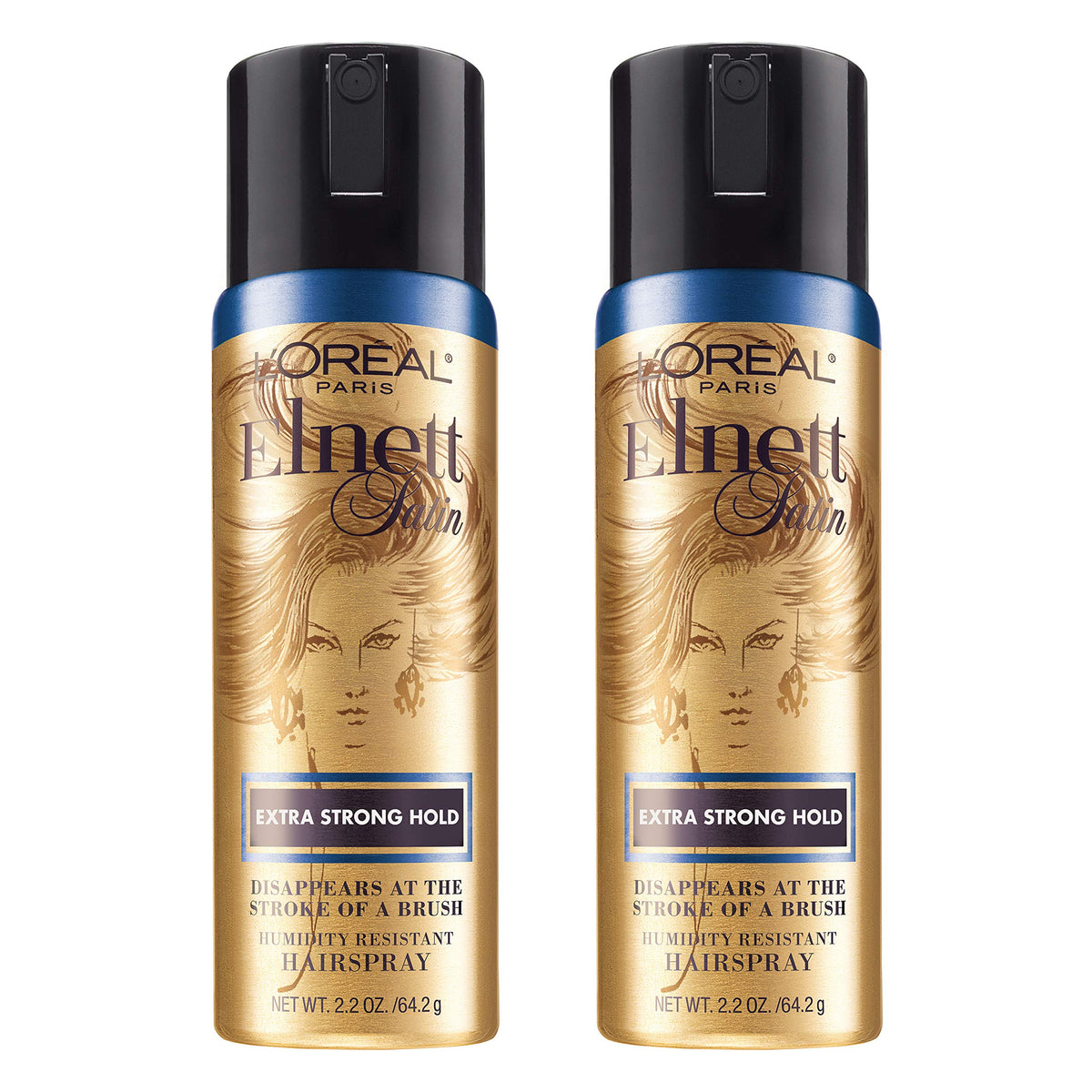 L'Oreal Paris Elnett travel-size hairspray bottle for on-the-go styling with strong hold