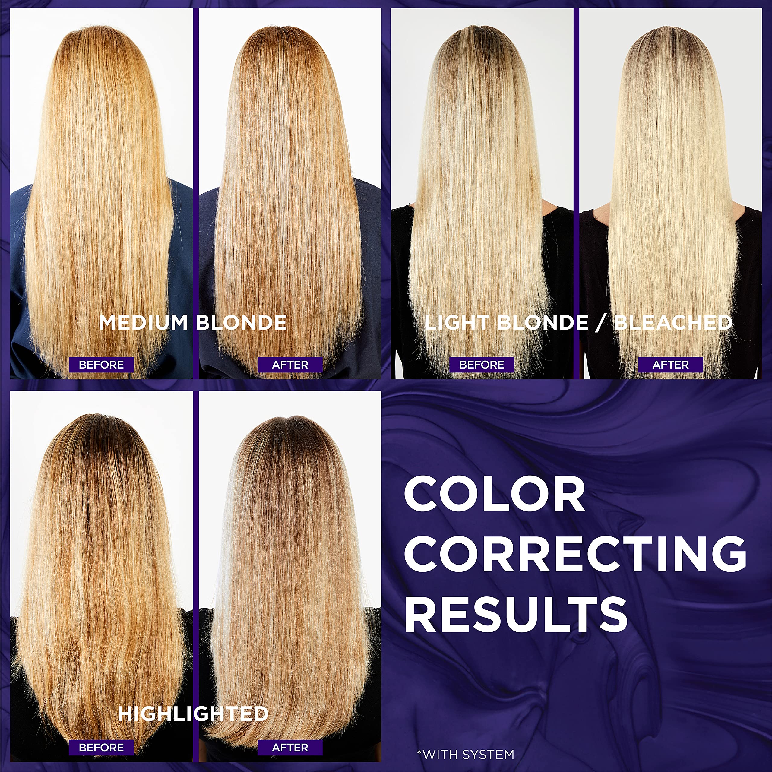 Weekly use supports color maintenance for blonde and grey hair.