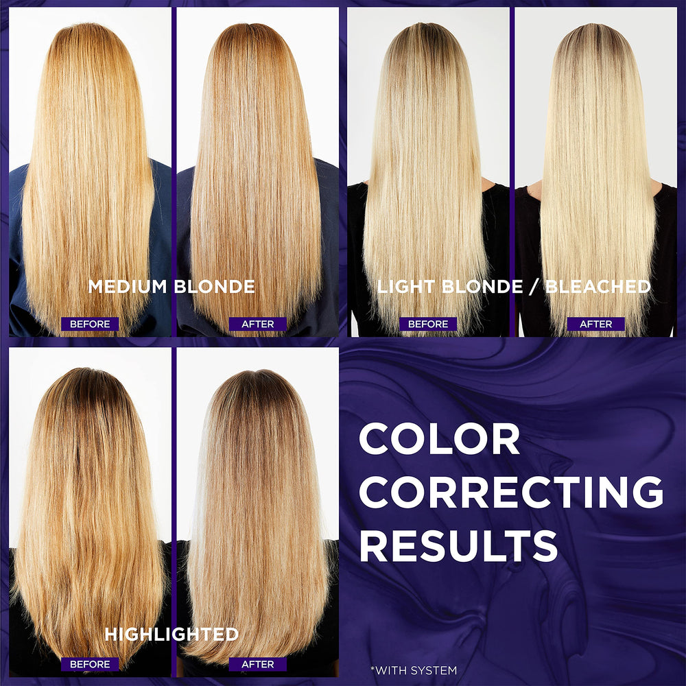 Weekly use supports color maintenance for blonde and grey hair.
