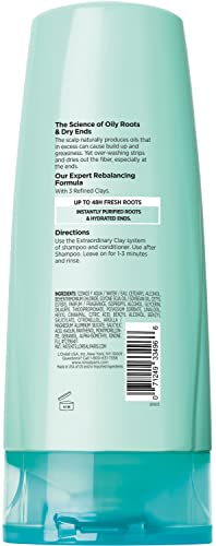 L'Oréal Paris Elvive Extraordinary Clay conditioner pump demonstrates easy application and even distribution.
