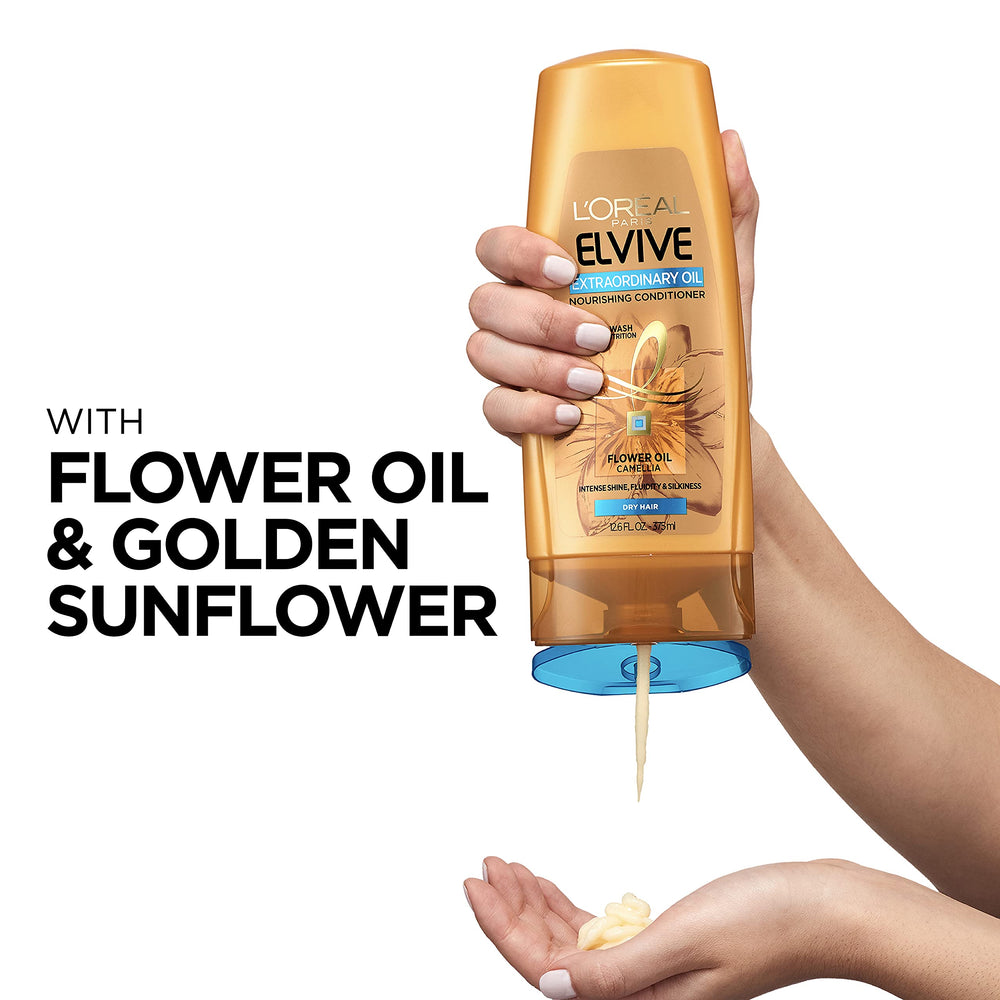 L'Oreal Paris Elvive Extraordinary Oil Conditioner delivers shiny, lustrous hair