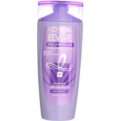 L'Oreal Paris Elvive Volume Filler bottle close-up for thicker-looking hair