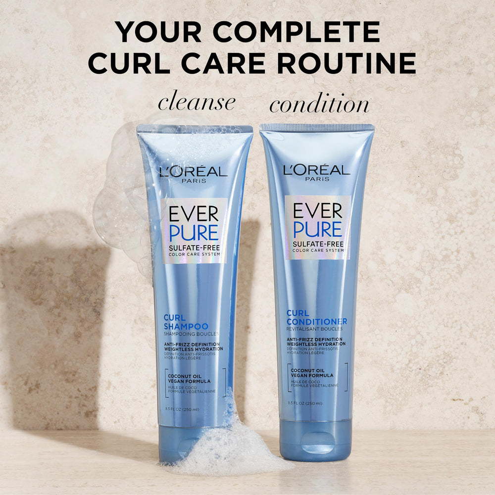 L'Oreal Paris EverPure color-care bottle with sunlit strands shows color-safe care.