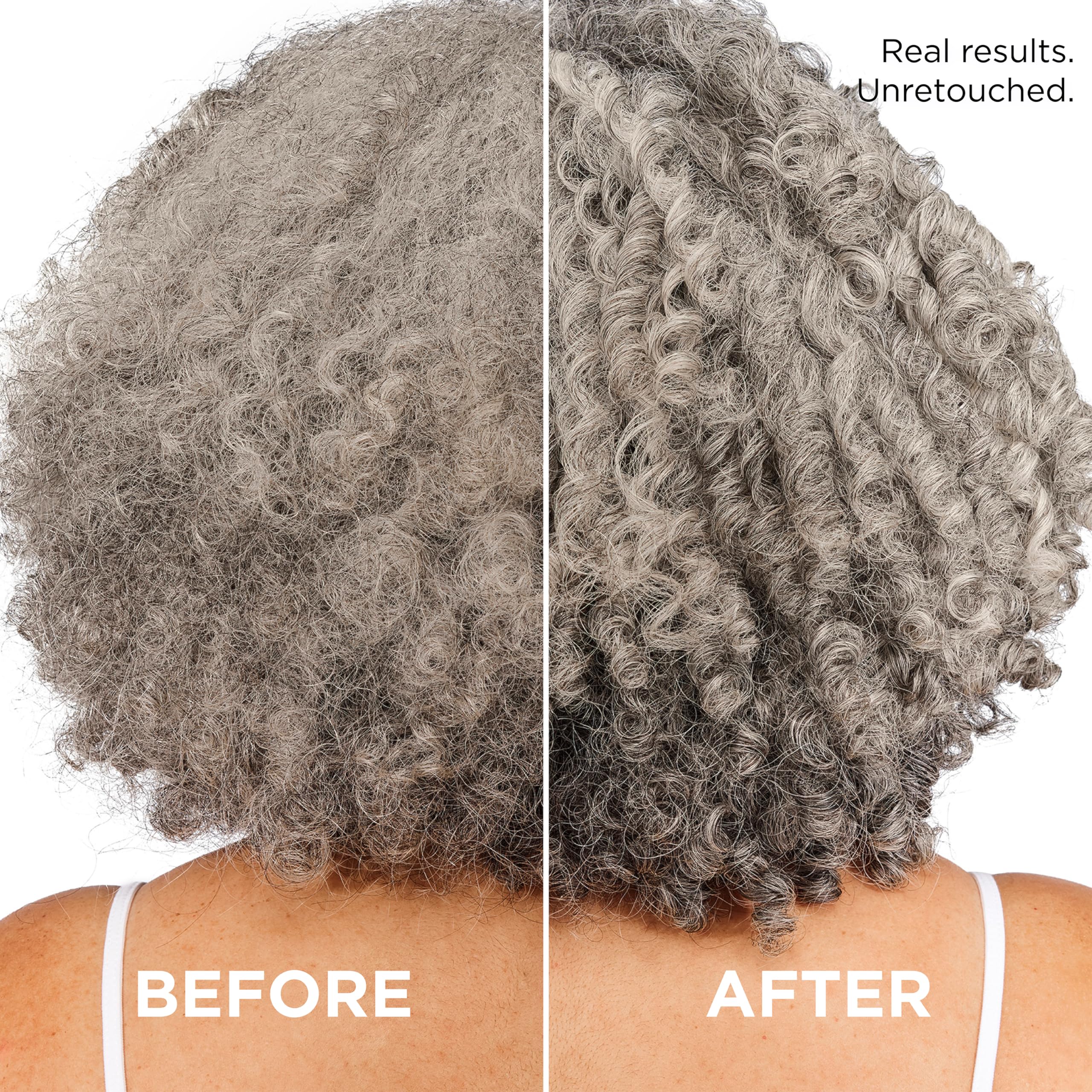 L'Oreal Paris EverPure Hydracharge graphic illustrates long-lasting hydration for curly hair.