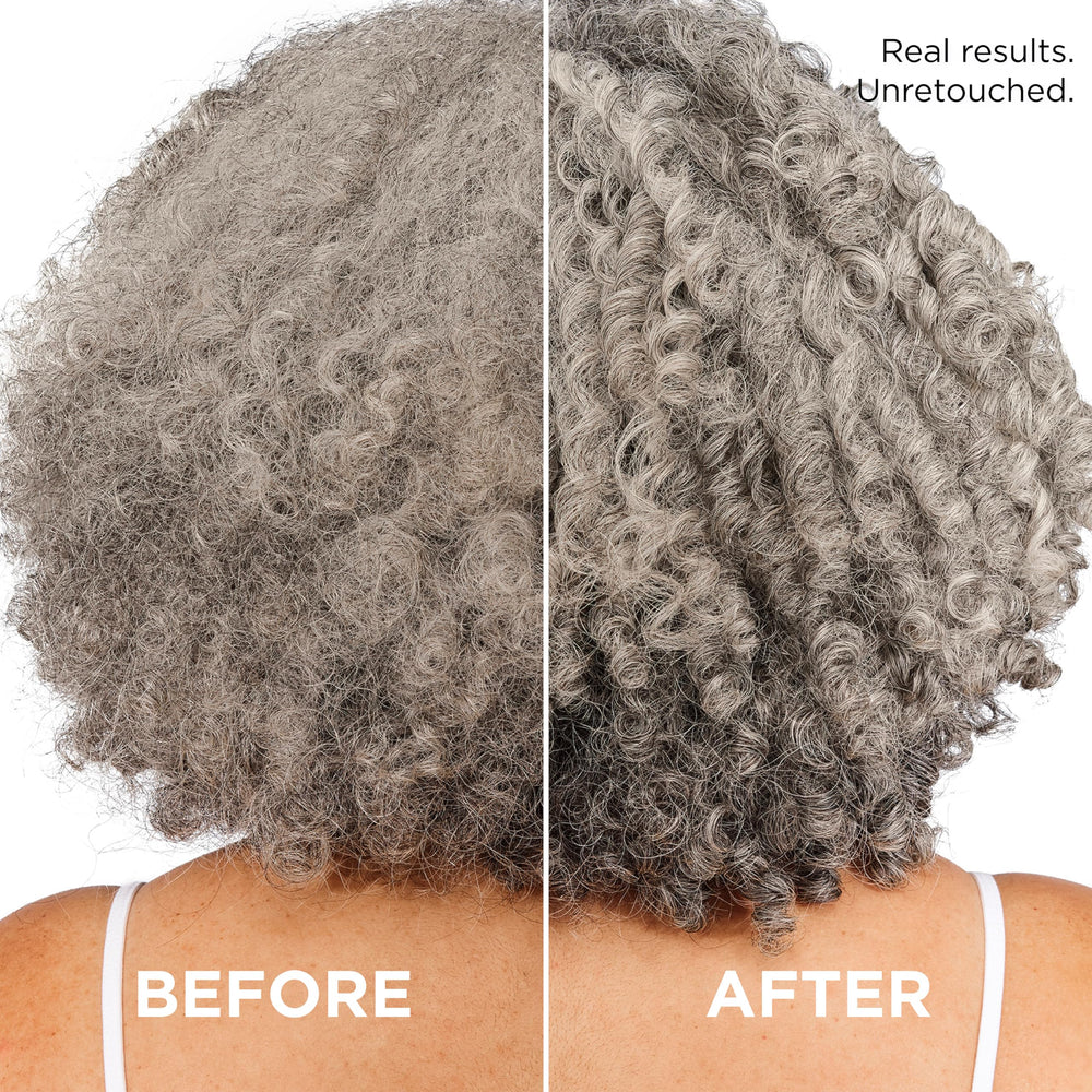 L'Oreal Paris EverPure Hydracharge graphic illustrates long-lasting hydration for curly hair.