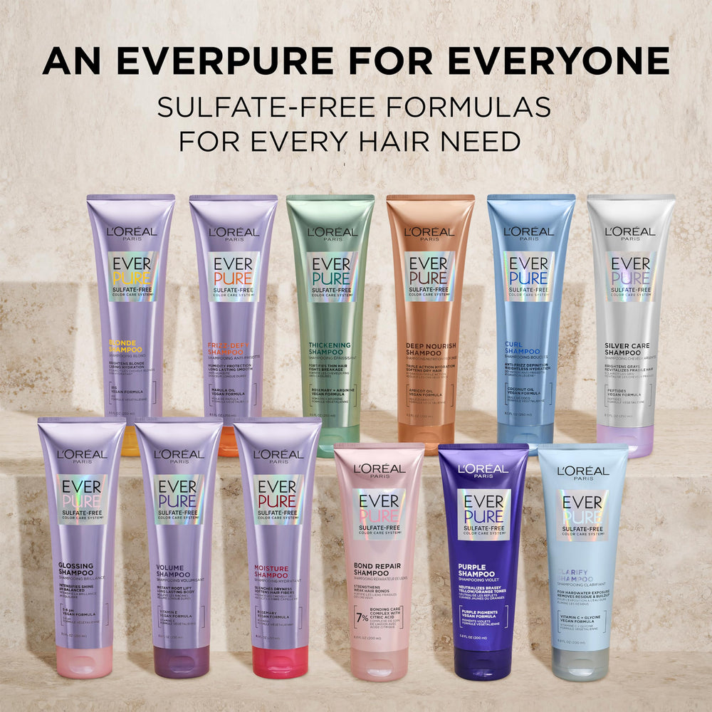 L'Oreal Paris EverPure light-lather swirl captures airy foam and easy rinse.