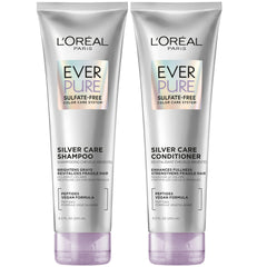 L'Oreal Paris EverPure silver care shampoo bottle for vibrant gray hair.