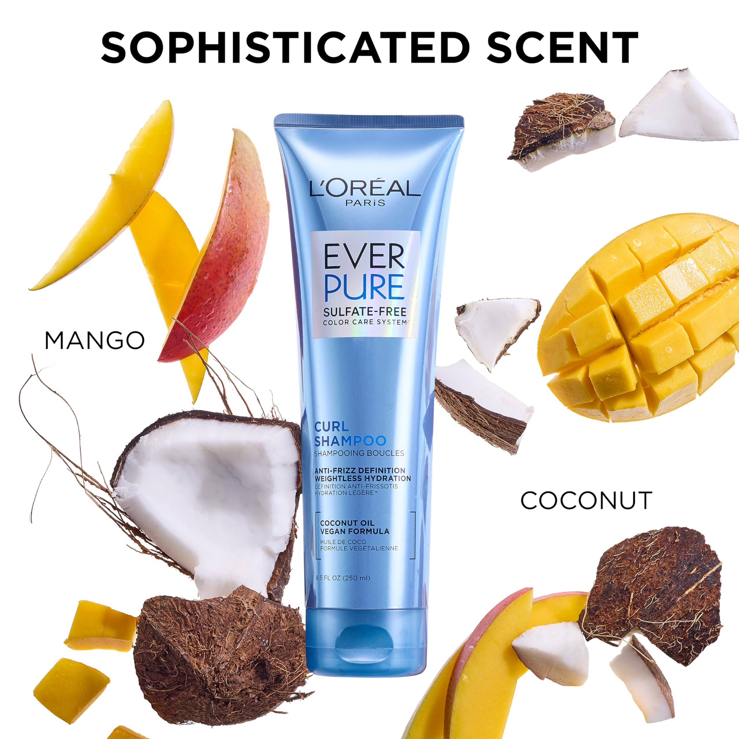 L'Oreal Paris EverPure sulfate-free label signals gentle cleansing for color-treated hair.