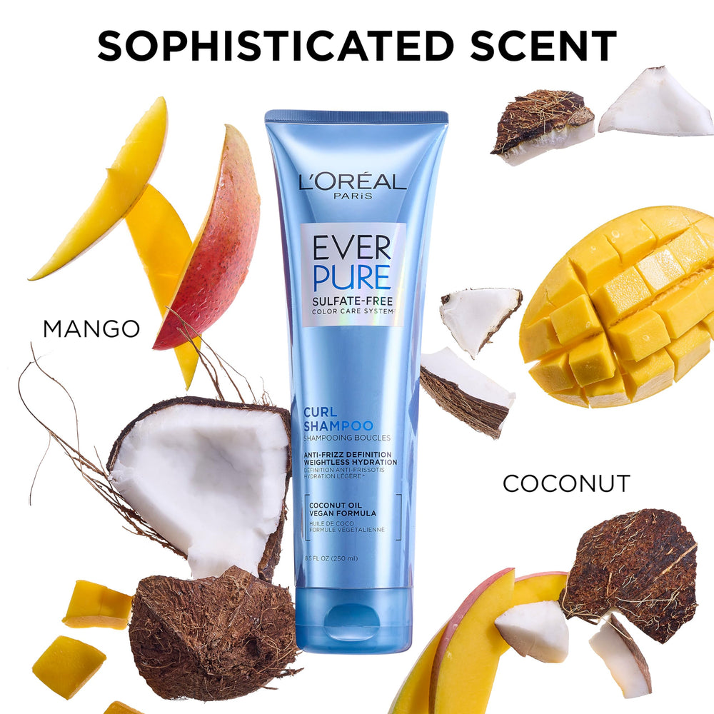 L'Oreal Paris EverPure sulfate-free label signals gentle cleansing for color-treated hair.