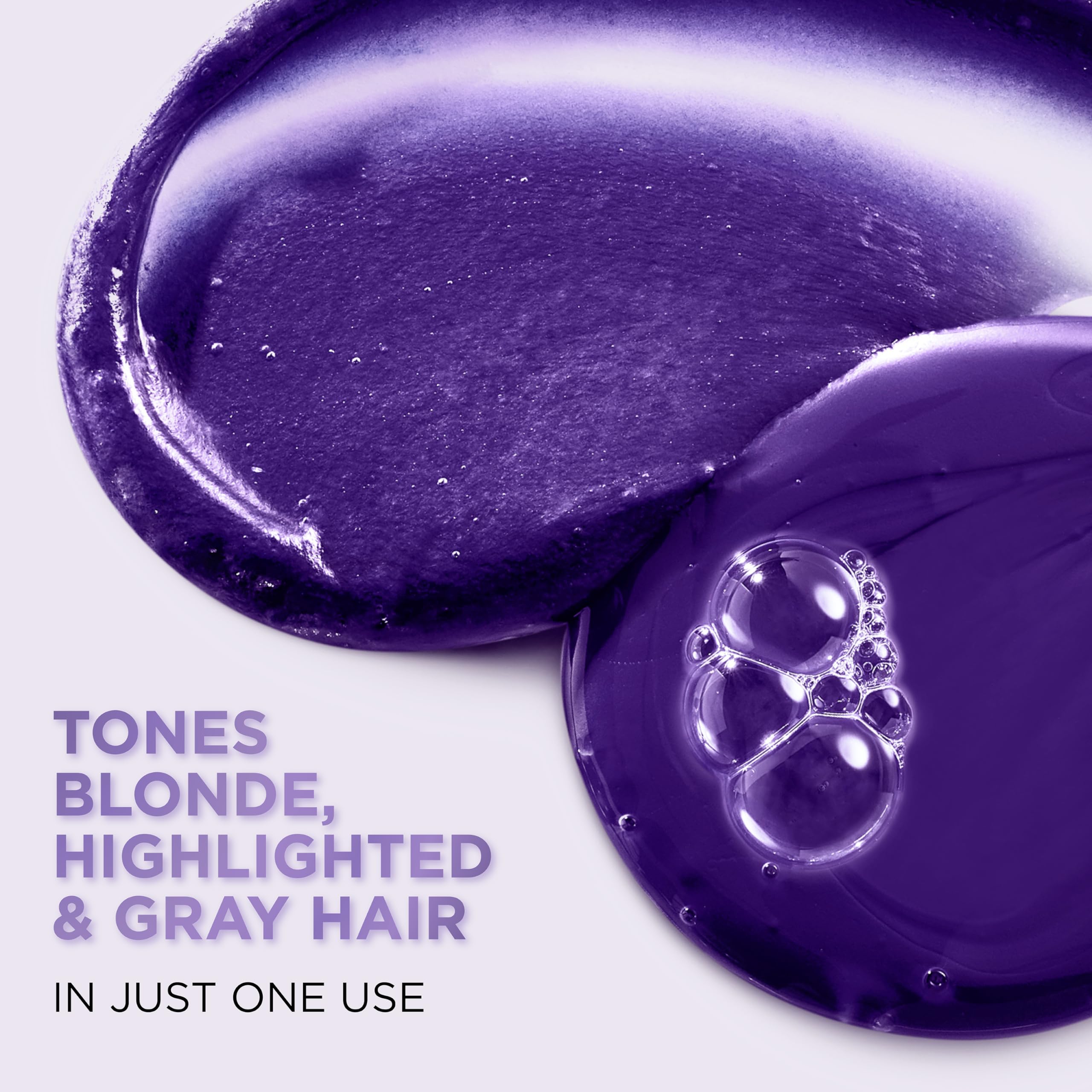 L'Oreal Paris EverPure purple shampoo lather detail for hydrating color-safe cleansing.