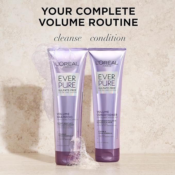 L'Oreal Paris EverPure sulfate-free shampoo packaging image suggests a premium color-safe routine.