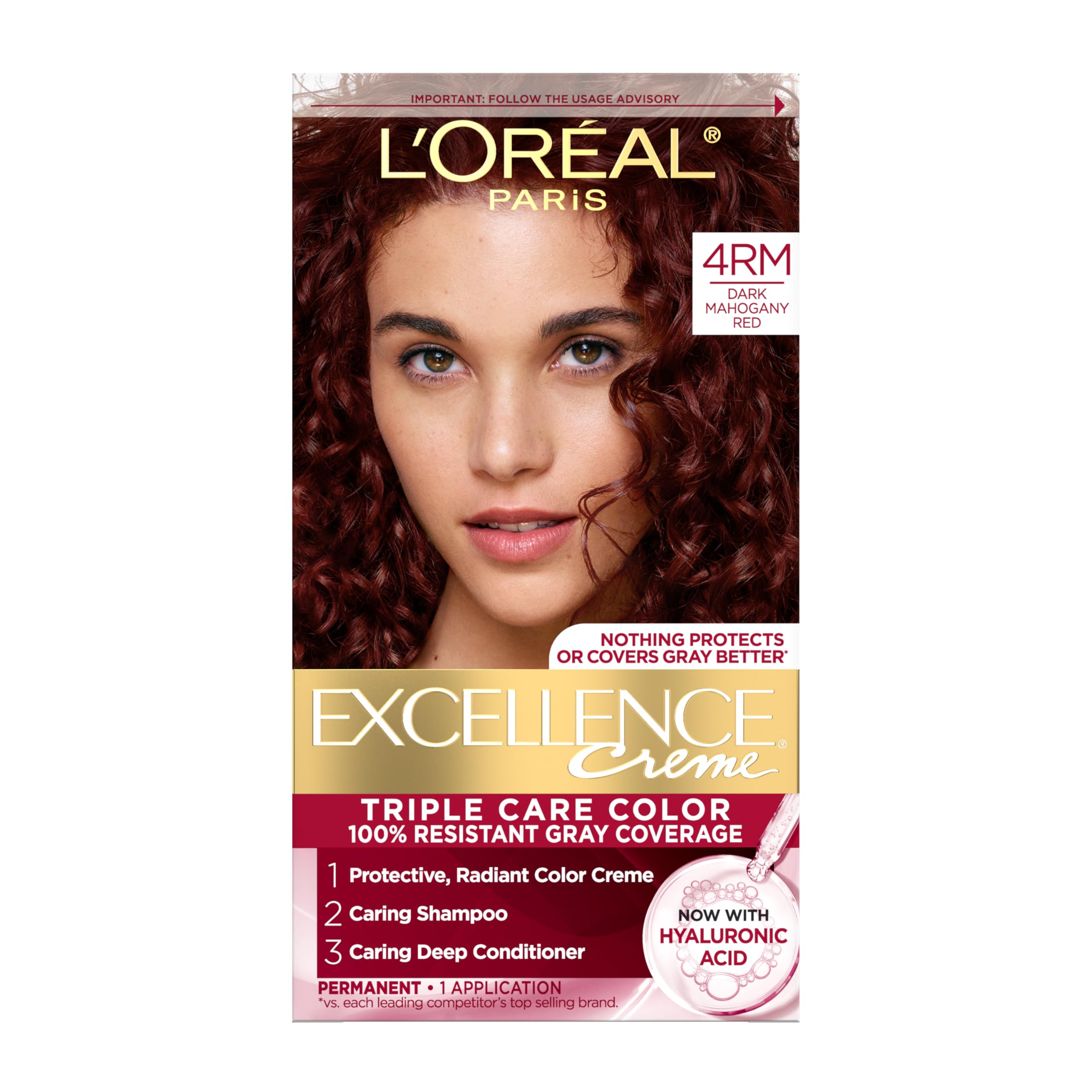L'Oreal Paris Excellence Crème box packaging shows gray coverage option.