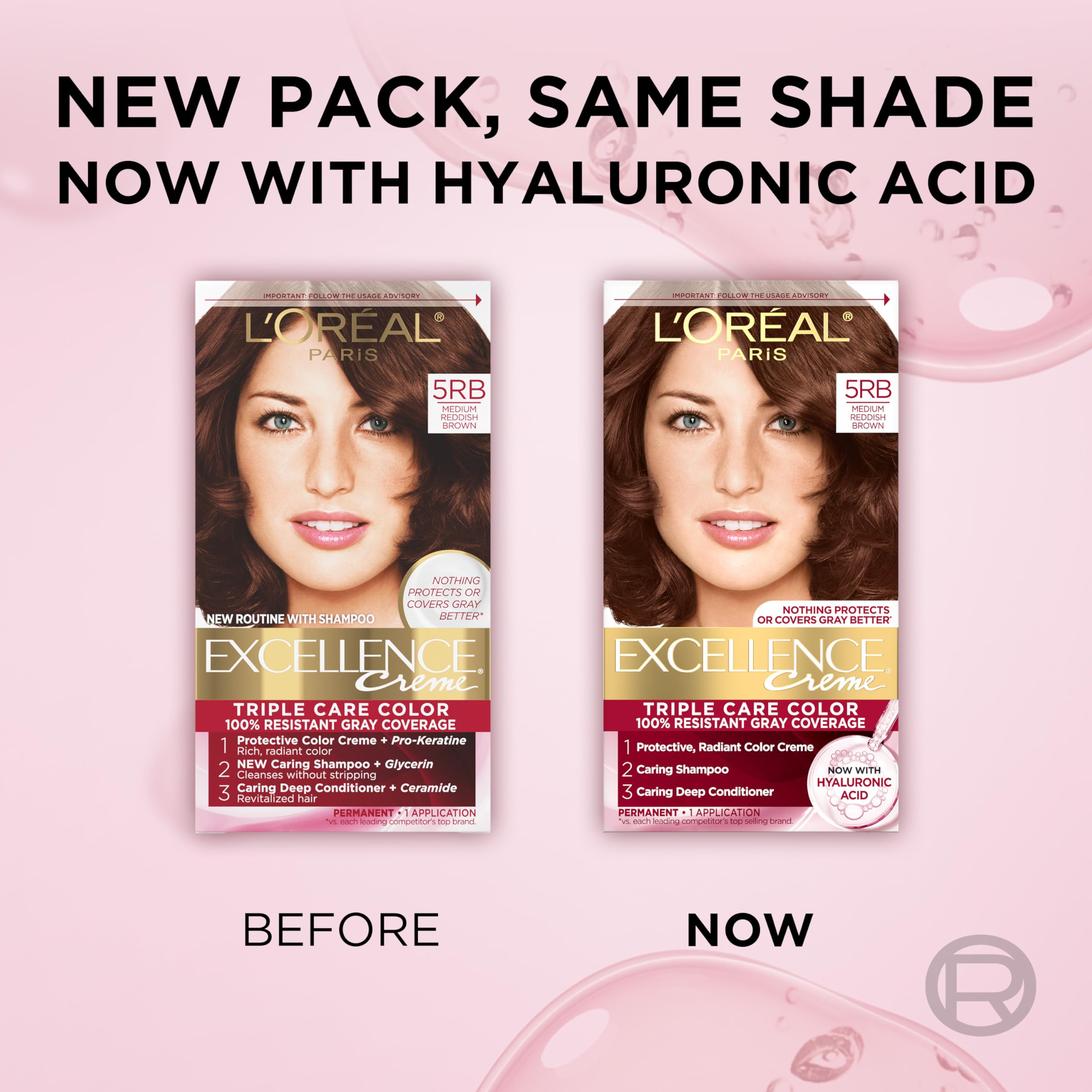 L'Oreal Paris Excellence Crème color-mixing bowl highlights precise mixing for an even result.
