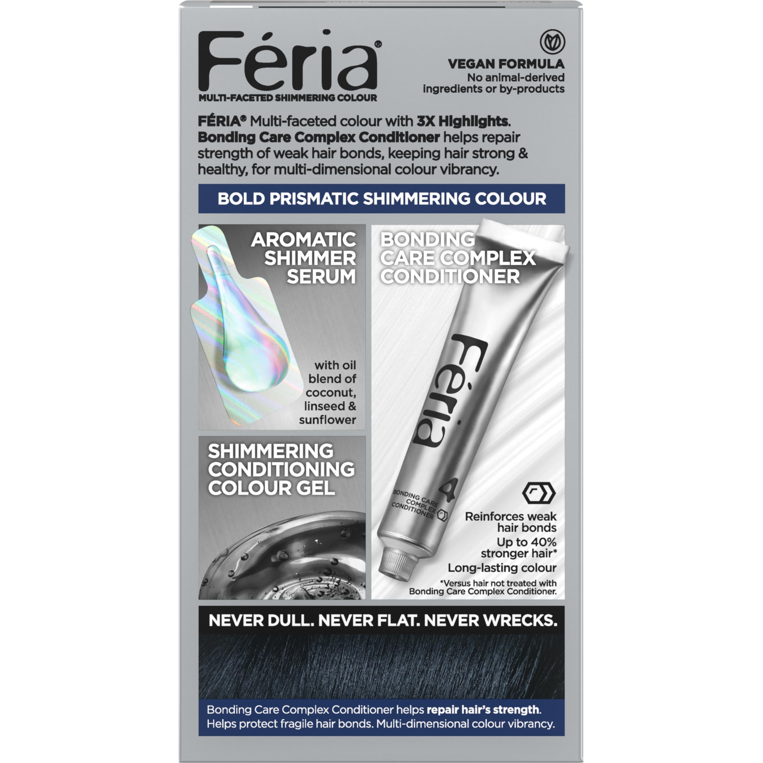 L'Oreal Paris Feria after-color conditioner leaves hair feeling silky and vibrant.