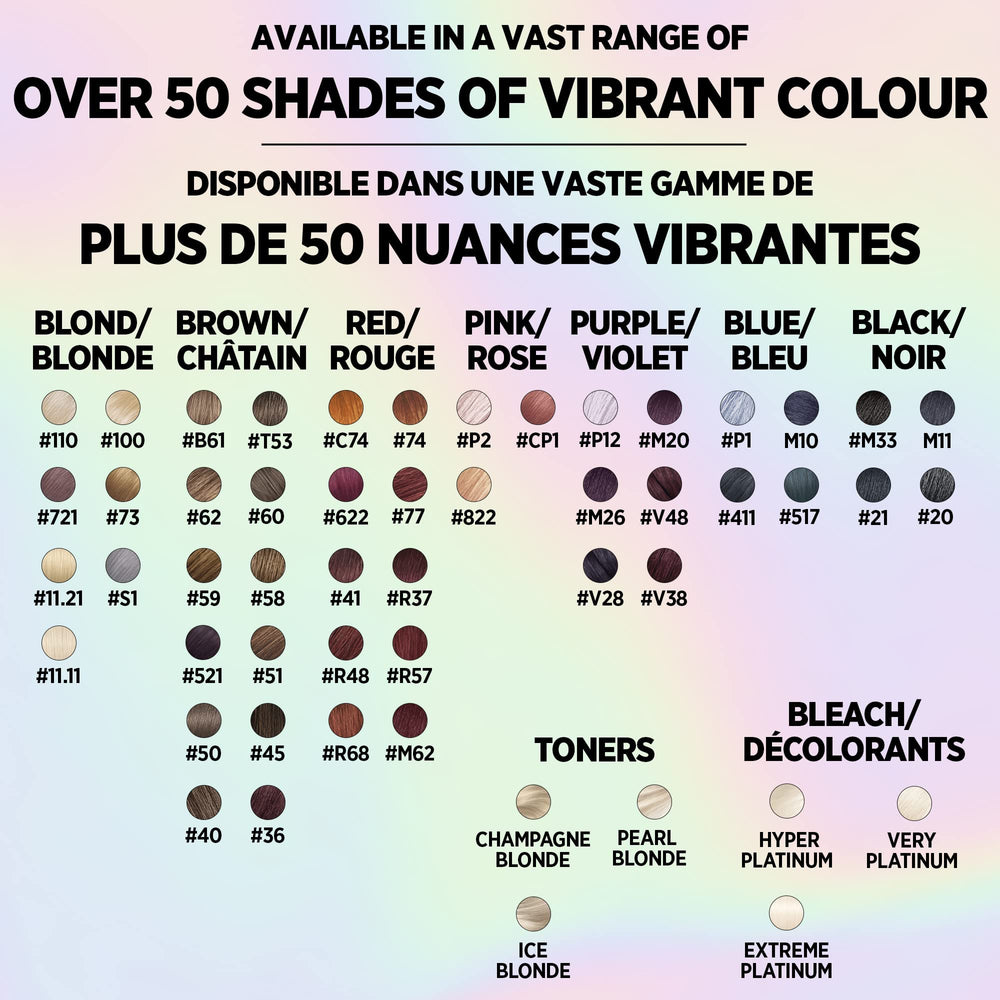 L'Oreal Paris Feria hair swatch results showing long-lasting shine and depth.