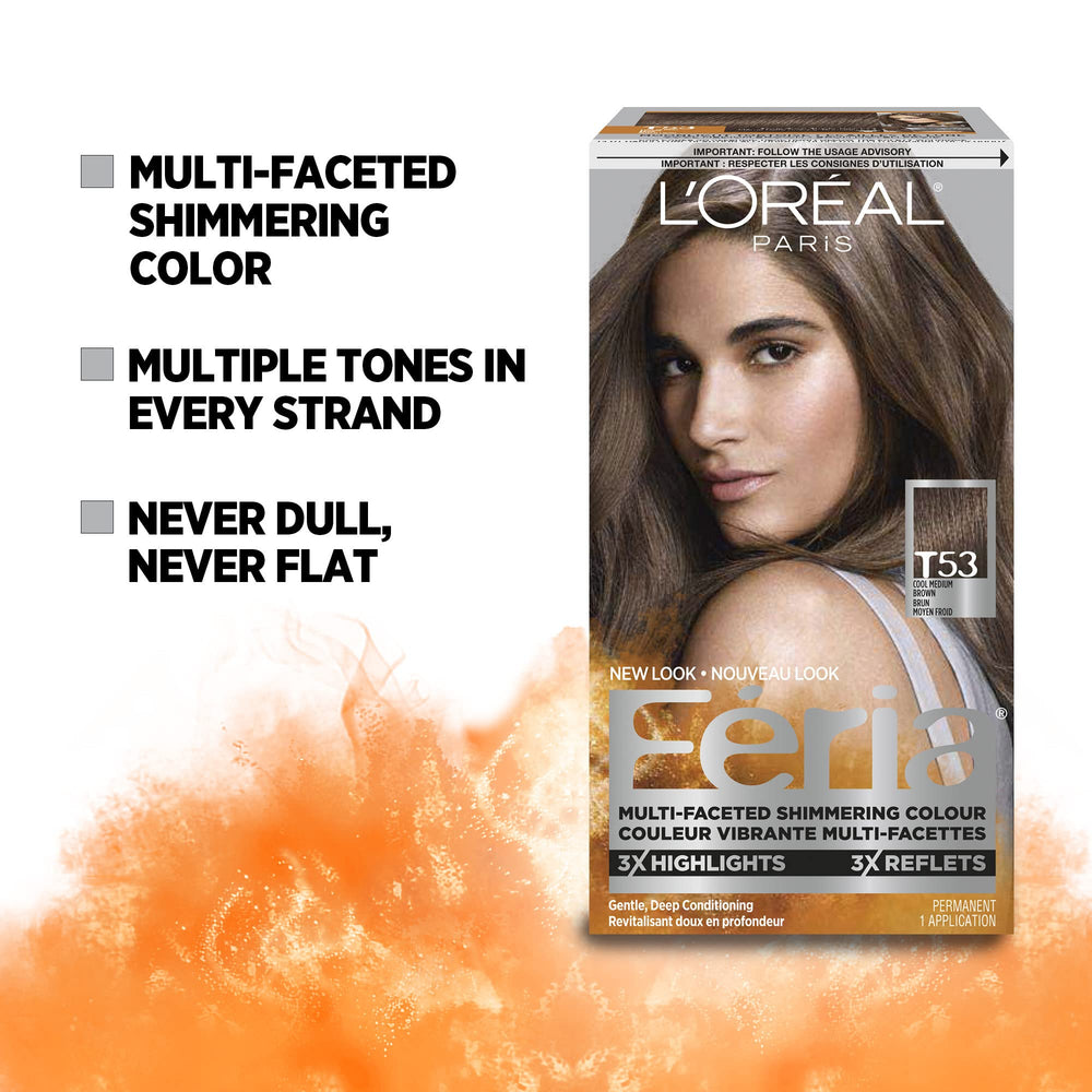 L'Oreal Paris Feria Power Shimmer Conditioner bottle demonstrates after-color hydration.