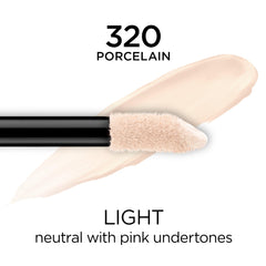 L'Oreal Paris Full Wear concealer porcelain-applicator-large-tip enables quick one-stroke coverage.