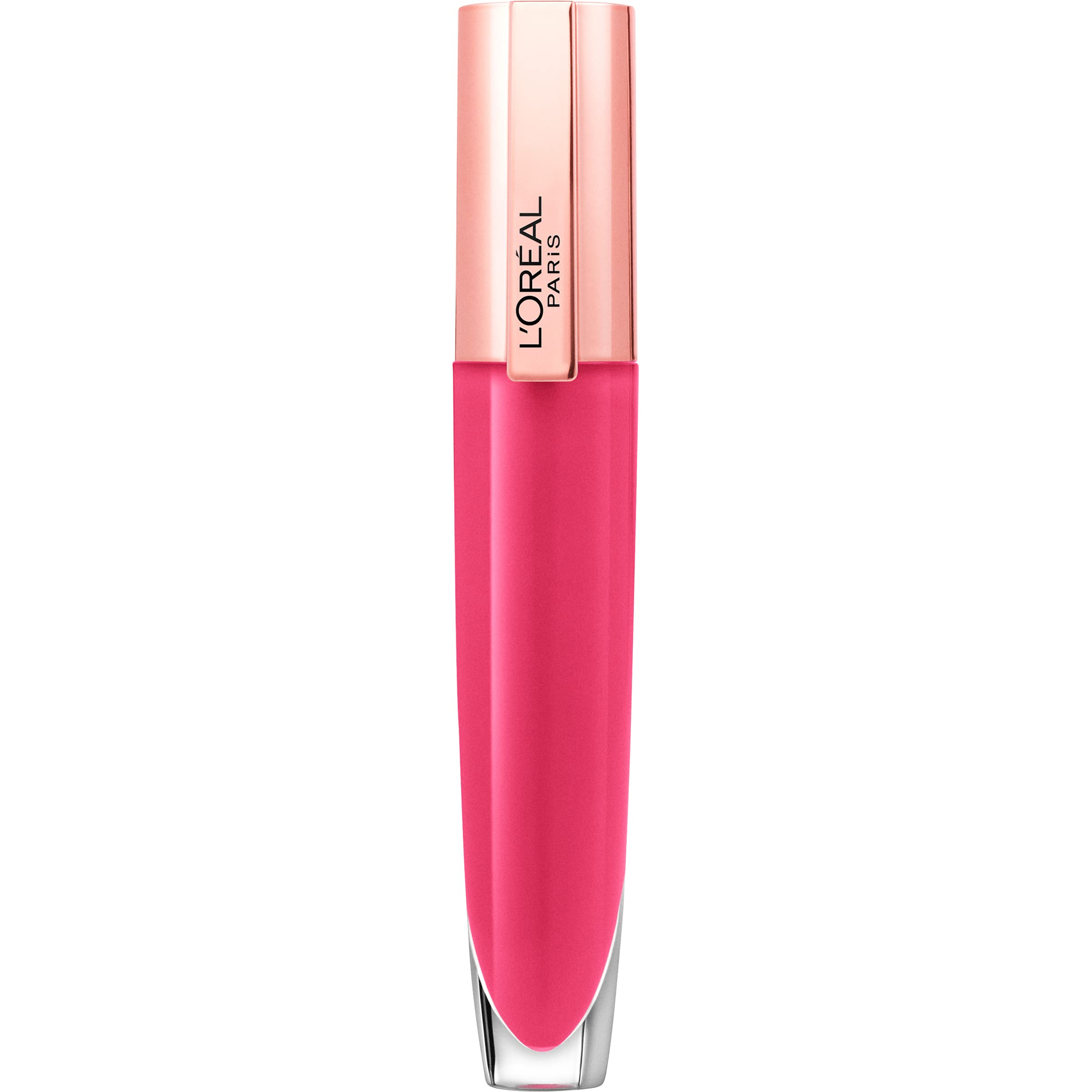 L'Oreal Paris Glow Paradise closeup shows pomegranate hydration on lips.
