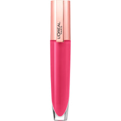L'Oreal Paris Glow Paradise closeup shows pomegranate hydration on lips.
