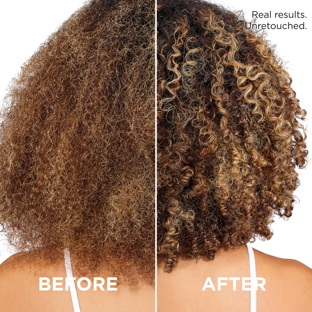 LOreal Paris Humidity Shield graphic representing frizz resistance and lasting manageability.