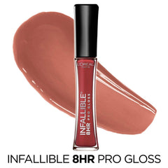 L'Oreal Paris Infallible 8HR Gloss Petit Coeur applicator close-up highlights precise application.