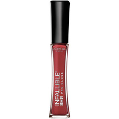 L'Oreal Paris Infallible 8HR Gloss Suede bottle shows long-lasting color and shine.