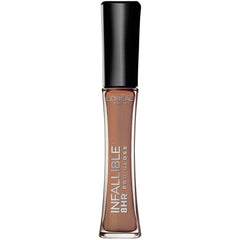 L'Oreal Paris Infallible 8HR lip gloss Dulce De Leche tube glows with long-lasting hydration.
