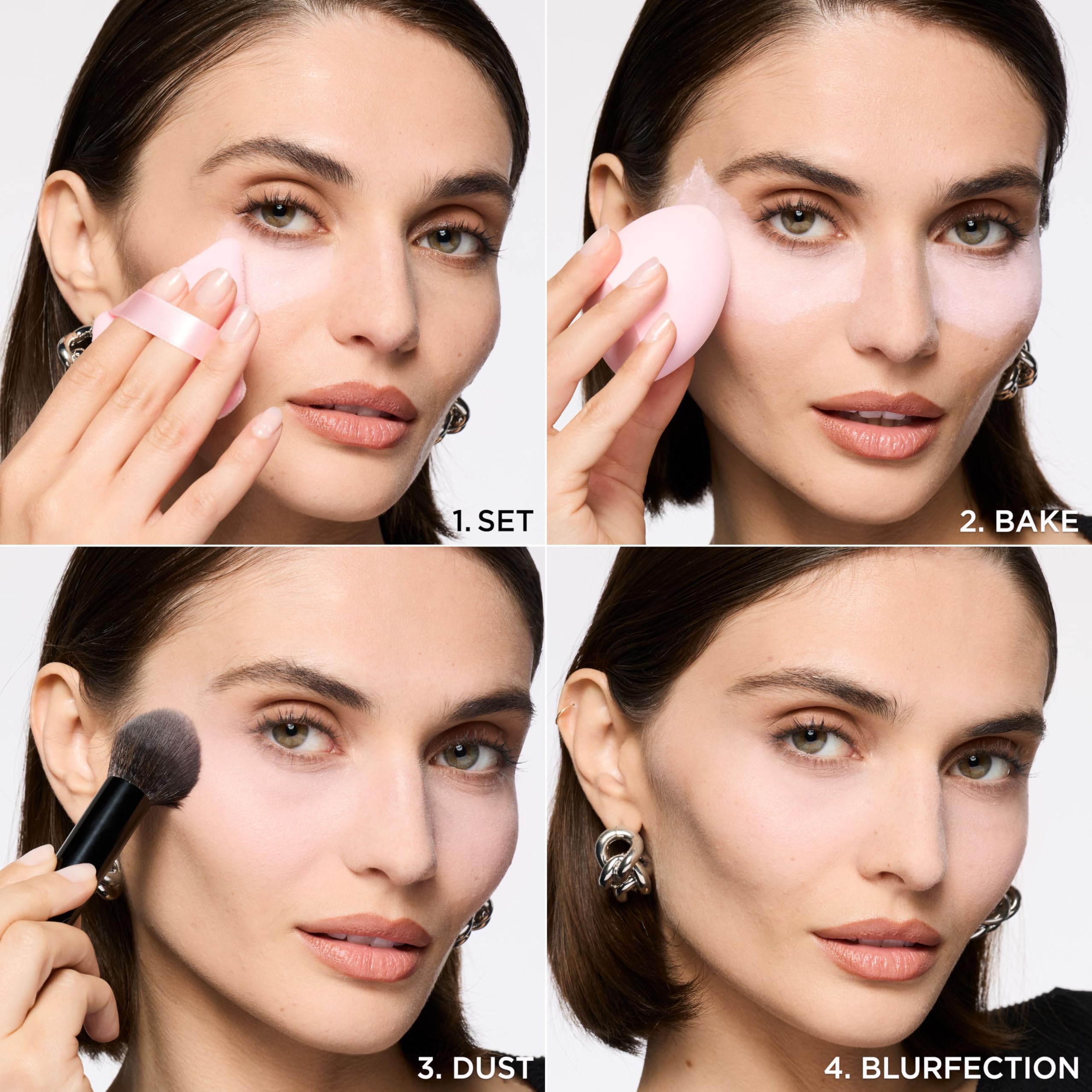 L'Oreal Paris Infallible Blur-fection light pink swatch illustrates brightening and pore-blurring.