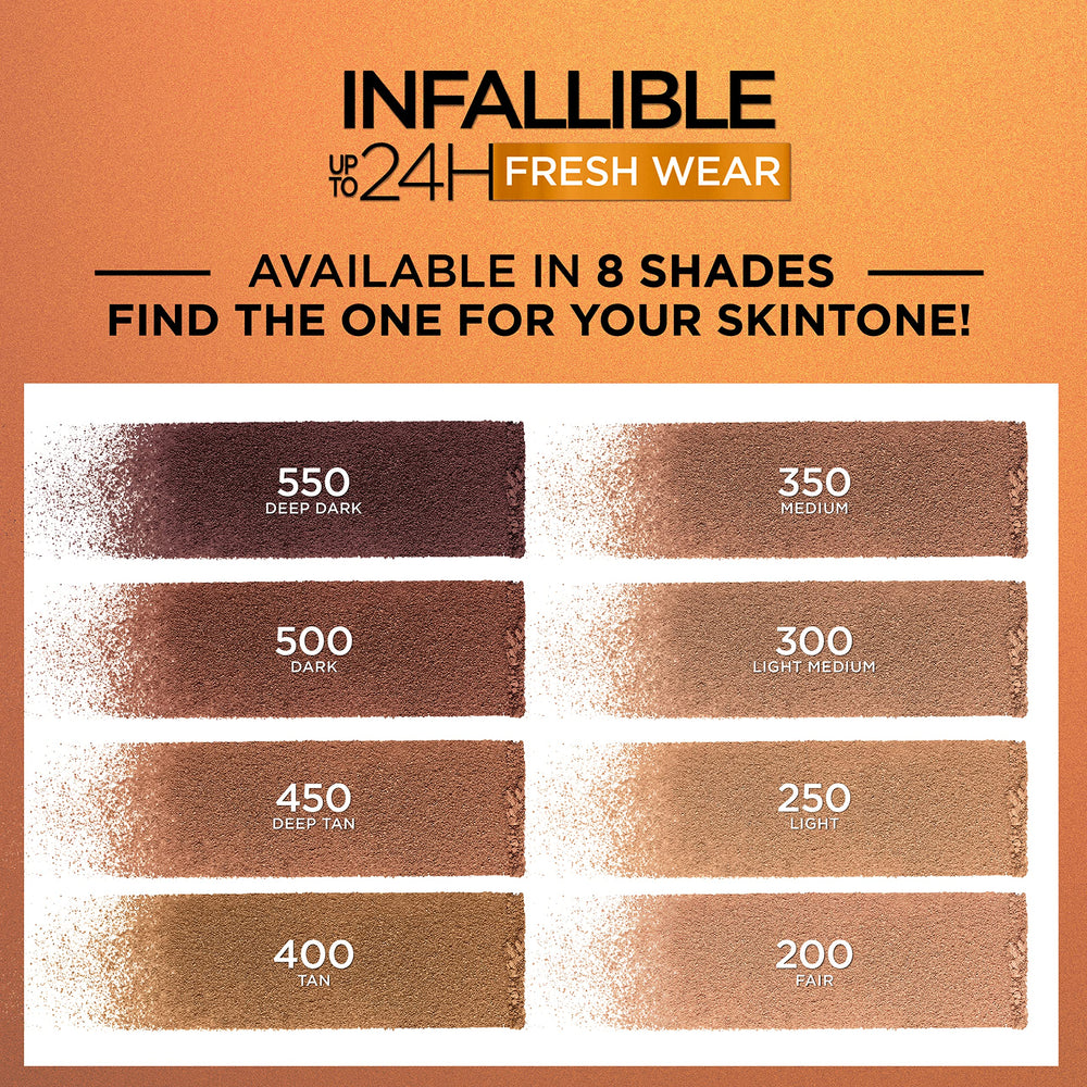L'Oreal Paris Infallible bronzer swatches on skin showing sun-kissed dimension.